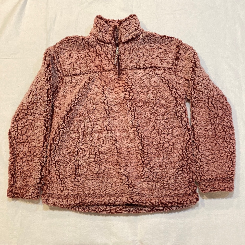 Kids Boxercraft Red Fluffy 3/4 Zip Jacket